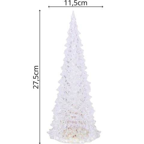 CHOINKA DEKORACYJNA PRZEŹROCZYSTA LED CIEPŁY BIAŁY 27CM