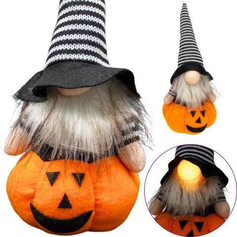 FIGURKA DEKORACYJNA NA DYNI 25CM LED HALLOWEEN POMARAŃCZOWA
