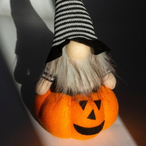 FIGURKA DEKORACYJNA NA DYNI 25CM LED HALLOWEEN POMARAŃCZOWA
