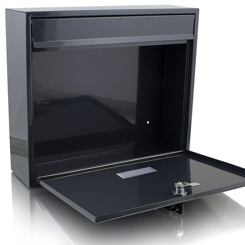 Grafitowa Skrzynka pocztowa na listy naścienna solidna i odporna