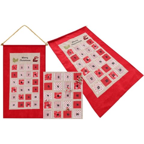 KALENDARZ ADWENTOWY 56x87CM CZERWONY