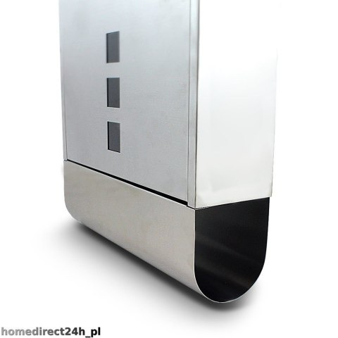 NAŚCIENNA SKRZYNKA POCZTOWA NA LISTY ZE STALI INOX Z GAZETNIKIEM