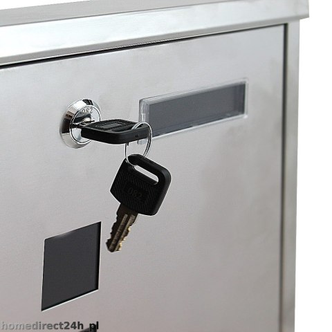 NAŚCIENNA SKRZYNKA POCZTOWA NA LISTY ZE STALI INOX Z GAZETNIKIEM