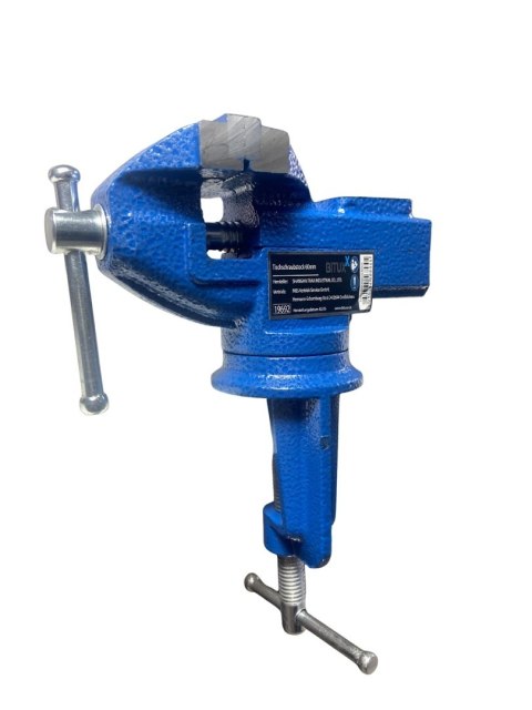 Profesjonalne imadło ślusarskie stołowe 70 mm obrotowe, mocowane na zacisk