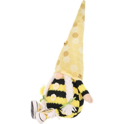 SKRZAT GNOM SIEDZĄCY PSZCZÓŁKA 35+6CM W TRAMPKACH DEKORACJA WIOSENNA