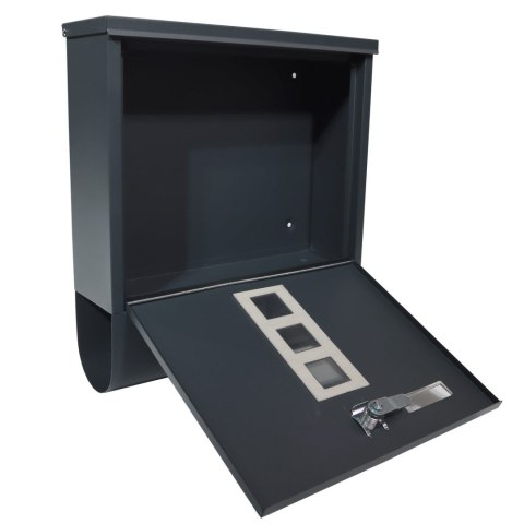 Skrzynka na listy pocztowa Czarna z okienkiem