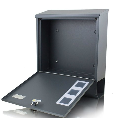 Skrzynka pocztowa na listy A4 Grafitowa duża z gazetnikiem wrzutnia