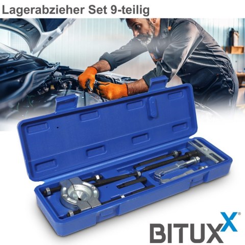 Zestaw Ściągaczy do łożysk z nożem rozdzielającym 15-58mm Bituxx 9 elementów