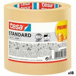 Taśma maskująca TESA STANDARD Żółty Papier 50 mm x 50 m 2 Części (18 Sztuk)
