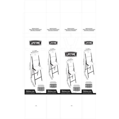 Składanego Krzesła Lifetime Czarny 50 x 84 x 48,5 cm (5 Sztuk)