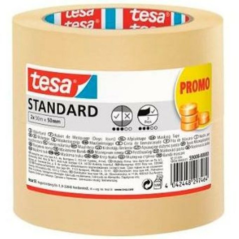 Taśma maskująca TESA STANDARD Żółty 50 mm x 50 m 2 Części (18 Sztuk)