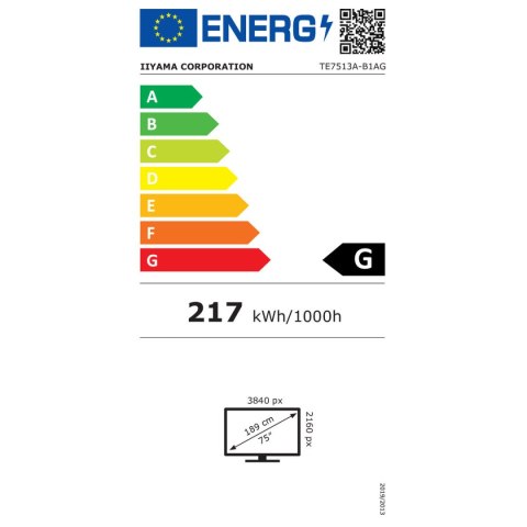 Monitor Iiyama TE7513A-B1AG 75" 4K Ultra HD LCD