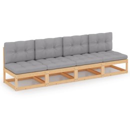 4-osobowa sofa z poduszkami, lite drewno sosnowe