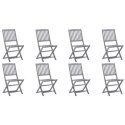Składane krzesła ogrodowe, 8 szt., drewno akacjowe