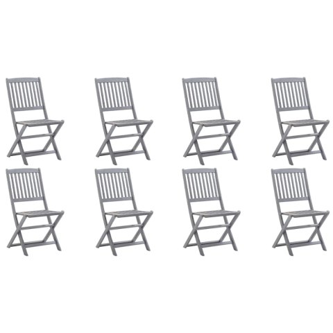 Składane krzesła ogrodowe, 8 szt., drewno akacjowe