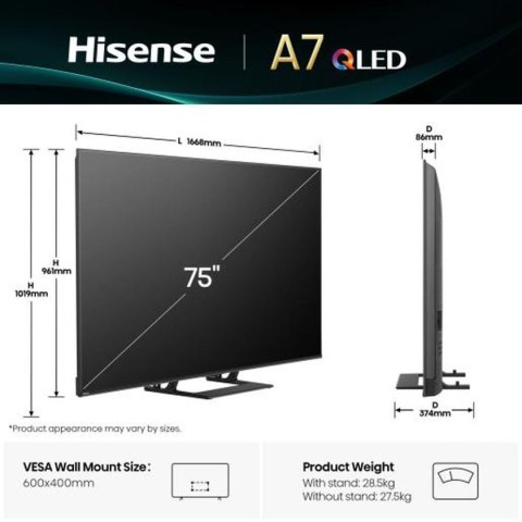 Smart TV Hisense 75A7Q 75" 4K Ultra HD LED HDR D-LED