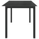 Stół ogrodowy, czarny, 150x90x74 cm, aluminium i szkło