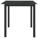 Stół ogrodowy, czarny, 80x80x74 cm, aluminium i szkło