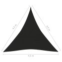 Żagiel przeciwsłoneczny, 160 g/m², czarny, 4,5x4,5x4,5m, HDPE