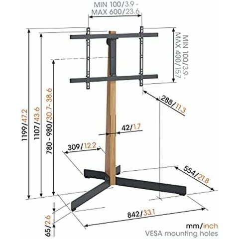 Uchwyt na TV Vogel's TVS3695 NEGRO 40"