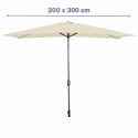 Marbueno Parasol Acero 8 Varillas 200x300 cm Poliester Beige Ogród, Basen, Taras