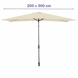 Marbueno Parasol Acero 8 Varillas 200x300 cm Poliester Beige Ogród, Basen, Taras