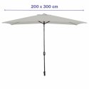 Marbueno Parasol Acero 8 Varillas 200x300 cm Poliester Biały Ogród, Basen, Taras