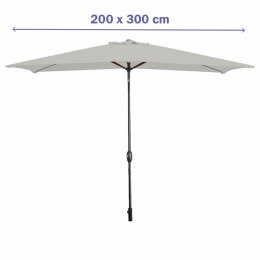 Marbueno Parasol Acero 8 Varillas 200x300 cm Poliester Biały Ogród, Basen, Taras