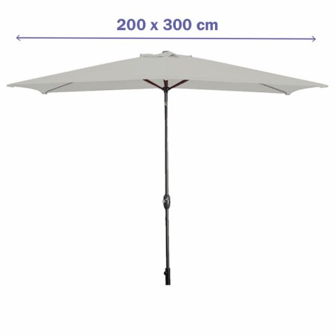 Marbueno Parasol Acero 8 Varillas 200x300 cm Poliester Biały Ogród, Basen, Taras