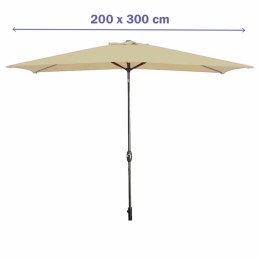 Marbueno Parasol Acero 8 Varillas 200x300 cm Poliester Brązowy Ogród, Basen, Taras