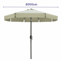 Marbueno Parasol Acero 8 Varillas D300 cm Poliester Beżowy Ogród, Basen 10490