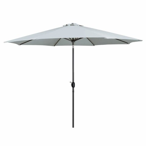Marbueno Parasol Acero 8 Varillas D300 cm Poliester Blanco Jardín, Piscina 10487