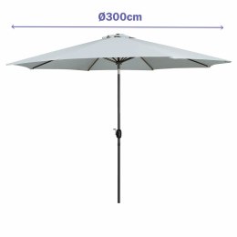 Marbueno Parasol Acero 8 Varillas D300 cm Poliester Blanco Jardín, Piscina 10487