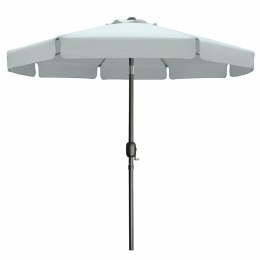 Marbueno Parasol Acero 8 Varillas D300 cm Poliester Blanco Jardin, Piscina 10491