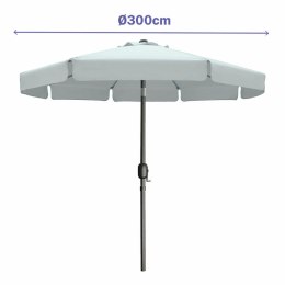 Marbueno Parasol Acero 8 Varillas D300 cm Poliester Blanco Jardin, Piscina 10491