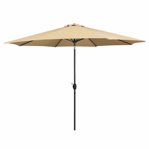 Marbueno Parasol Acero 8 Varillas D300 cm Poliester Marron Jardin, Piscina, Terraza