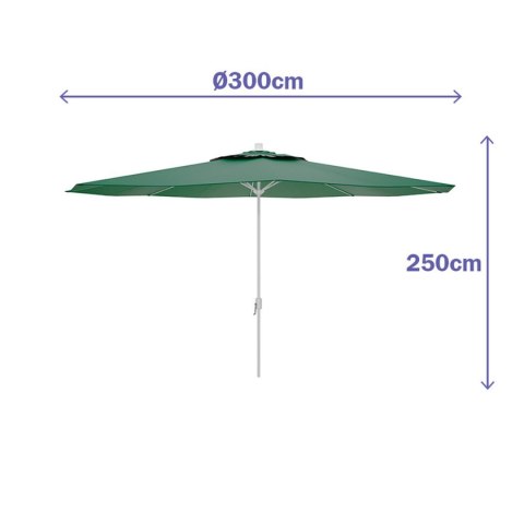 Marbueno Parasol Stalowy 8 Szprych D300 cm Poliester Zielony Ogród, Basen i Taras 10190