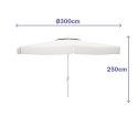 Slnečník Marbueno Biały Poliester Aluminium Ø 300 cm