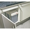 Kosz na śmieci Hailo Multi-Box duo L Biały Szary Krem Stal Plastikowy 2 szuflady 14 L Do wbudowania (2 Sztuk)