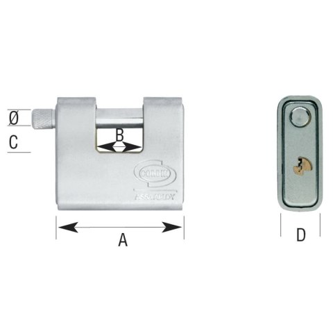 Zamek na klucz CORBIN Prostokątny Mosiądz Stal Opancerzony