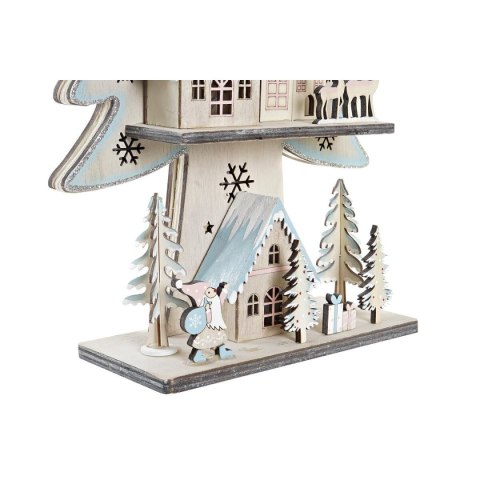 Choinka DKD Home Decor Czerwony Drzewo Niebieski Różowy Drewno Kolor Zielony (23 x 9 x 47 cm) (2 Sztuk)