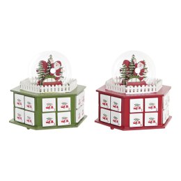 Kalendarz Adwentowy DKD Home Decor Drewno (22 x 19 x 20 cm) (2 Sztuk)