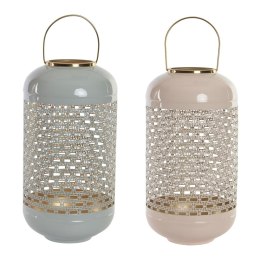 Świeczniki DKD Home Decor 24 x 24 x 46 cm Niebieski Różowy Aluminium 24 x 24 x 56 cm (2 Sztuk)