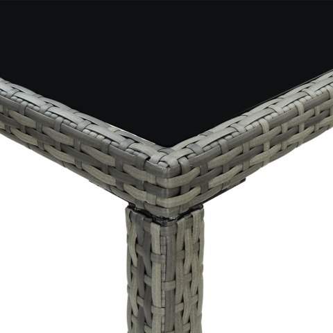 9-cz. zestaw barowy do ogrodu, z poduszkami, rattan PE, szary