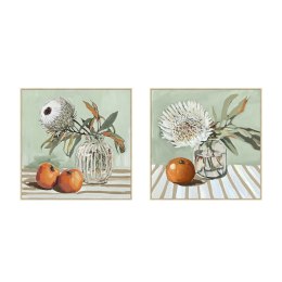 Płótno Home ESPRIT Żółty Biały Czerwony Kolor Zielony Cottage 83 x 4,5 x 83 cm (2 Sztuk)