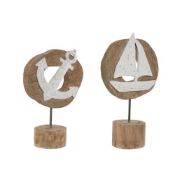 Figurka Dekoracyjna Home ESPRIT Biały Naturalny Kotwica Statek Śródziemnomorski 19 x 10 x 38 cm (2 Sztuk)