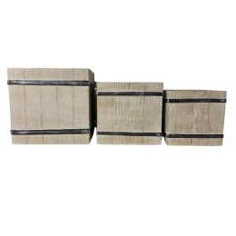 Doniczka Home ESPRIT Brązowy Magnez Cottage 44 x 44 x 43 cm (3 Części)