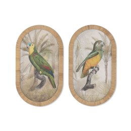 Obraz Home ESPRIT Szkło Rattan 35 X 2,5 X 60 CM (2 Sztuk)