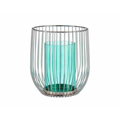 Świeczniki Gift Decor Niebieski Srebrzysty Metal Szkło 15 x 17 x 15 cm (8 Sztuk)