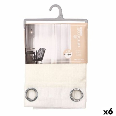 Zasłona Gift Decor Biały 140 x 260 cm Paski (6 Sztuk)